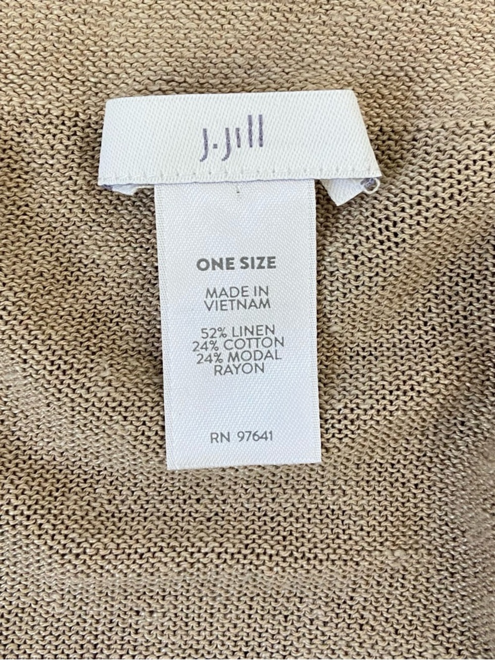 J. Jill Taupe Draped Open-Front Poncho - Picture 3 of 3